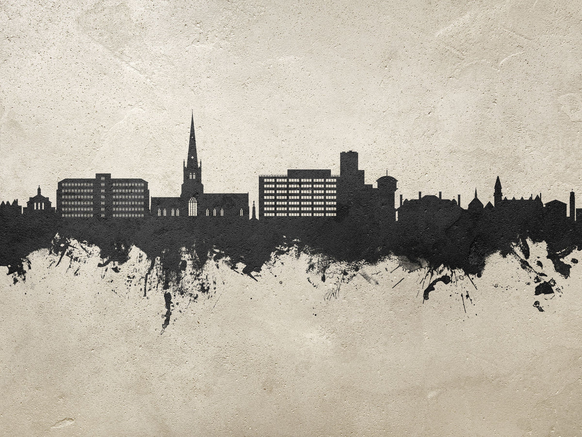 Solihull England Skyline Concrete Mural Wallpaper - pure wallpaper artwork