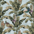 Banana Plant Blue Mural Wallpaper - pure wallpaper artwork