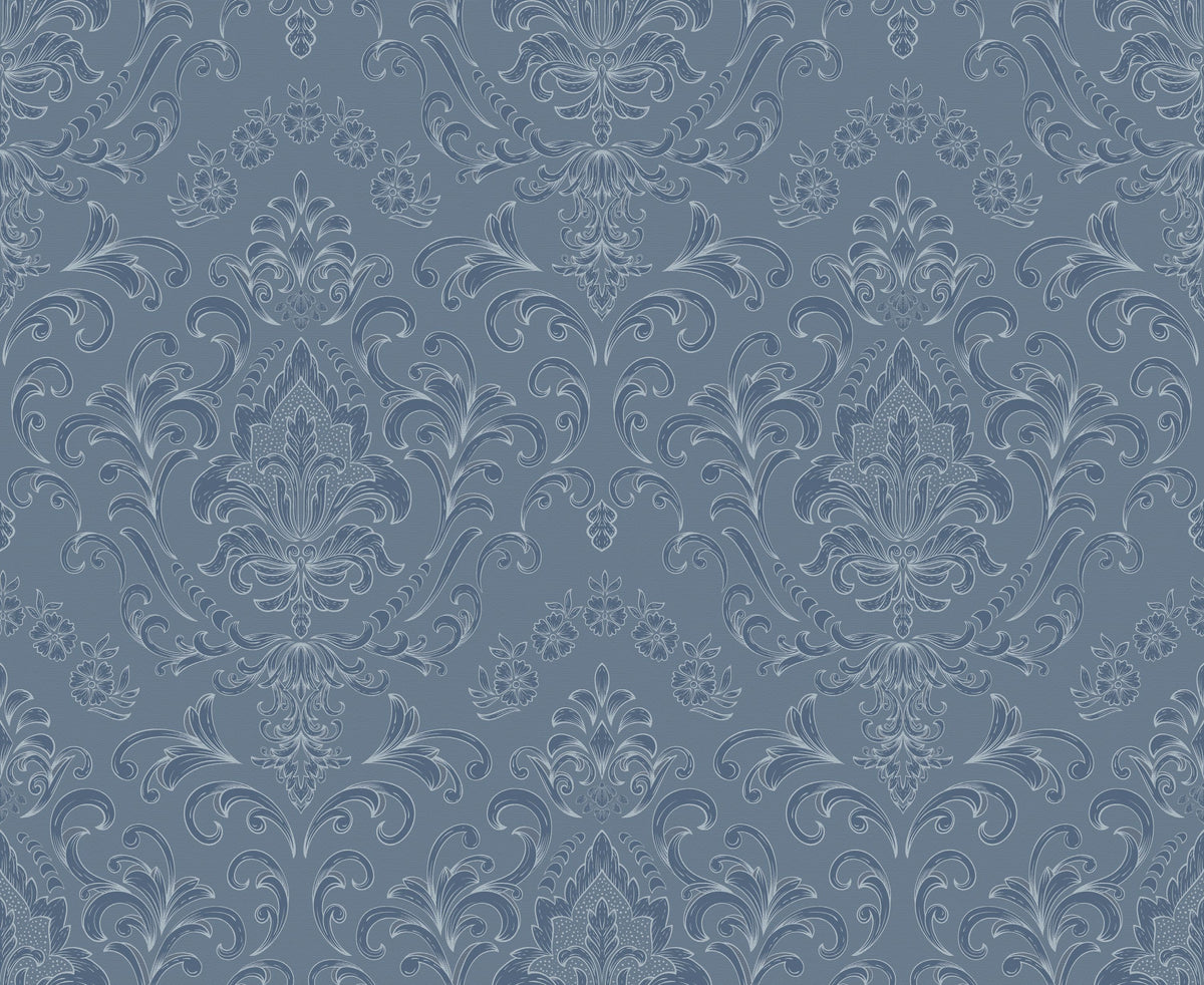 Ludovici Pattern; Middle Blue Mural Wallpaper - pure wallpaper artwork