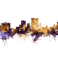 El Paso Texas Skyline Purple & Gold Mural Wallpaper - pure wallpaper artwork