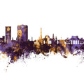 Muscat Oman Skyline Purple & Gold Mural Wallpaper - pure wallpaper artwork