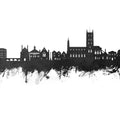 Tewkesbury England Skyline Blck & White Mural Wallpaper - pure wallpaper artwork