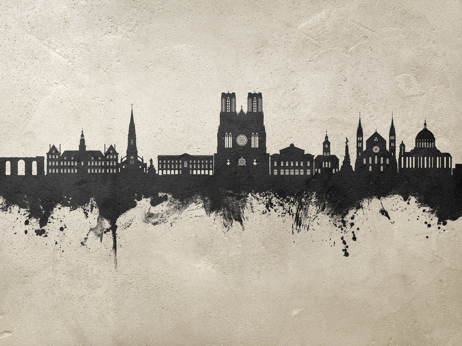 Reims France Skyline Concrete Mural Wallpaper