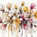 Spring Bouquet II - Watercolor Flower Series Mural Wallpaper - pure wallpaper artwork