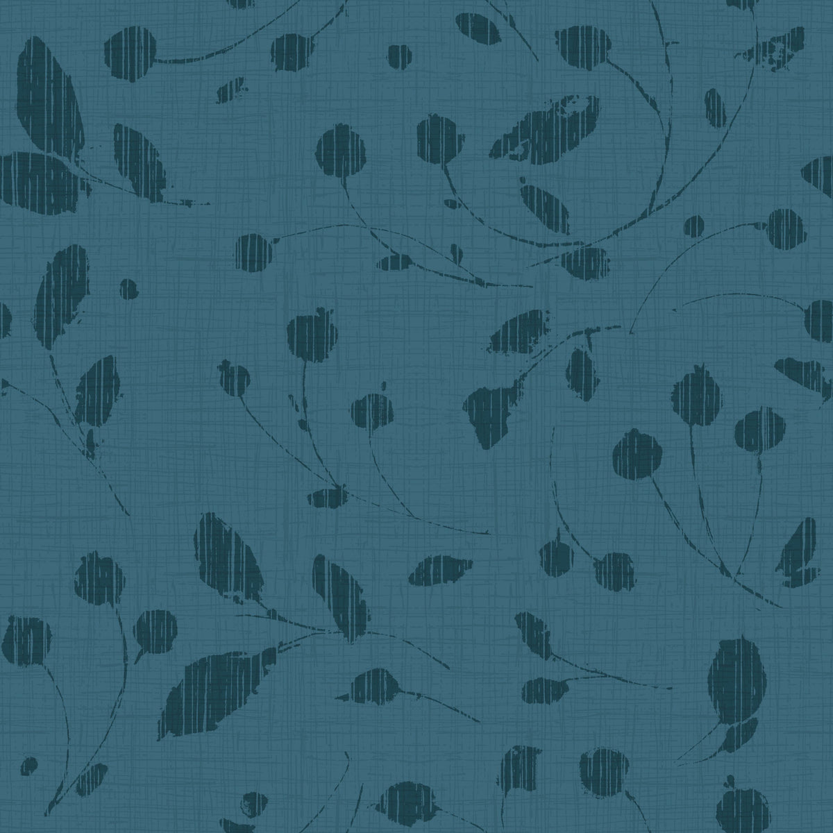 Time to Share Florals Blue Mural Wallpaper - pure wallpaper artwork