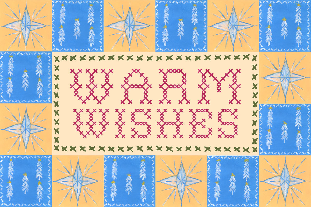Quilted Christmas III Mural Wallpaper - Neutral Tone - pure wallpaper artwork
