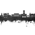 Saint-Étienne France Skyline Black & White Mural Wallpaper - pure wallpaper artwork