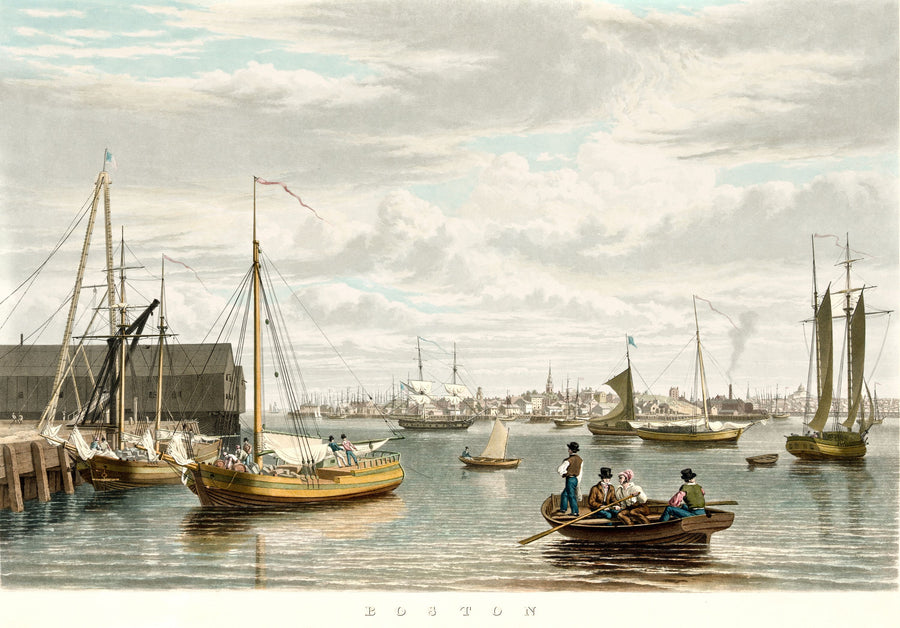 Old View of Boston From City Point 1833 Mural Wallpaper