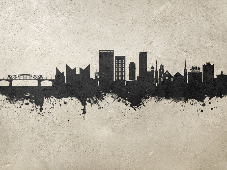 Chattanooga Tennessee Skyline Concrete Mural Wallpaper