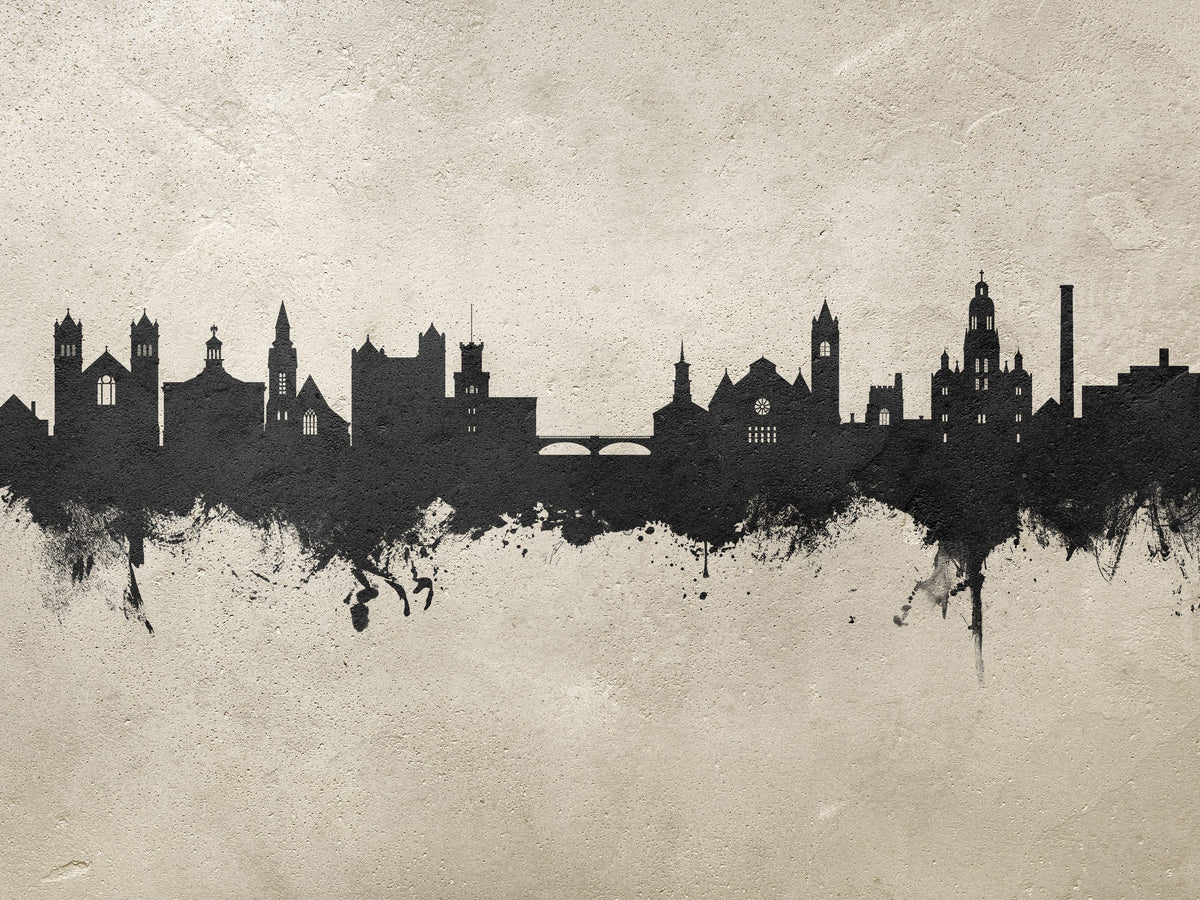 Nashua New Hampshire Skyline Concrete Mural Wallpaper - pure wallpaper artwork