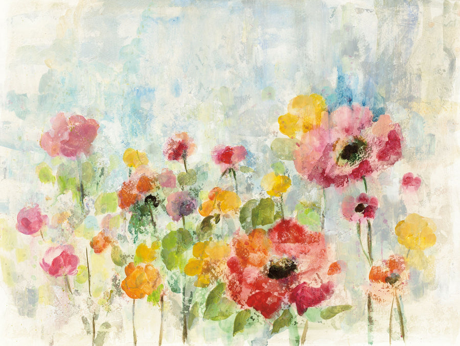Summer Rain Floral Mural Wallpaper