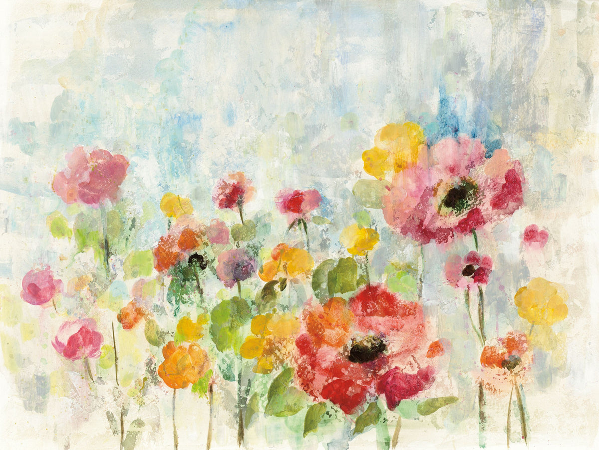 Summer Rain Floral Mural Wallpaper - pure wallpaper artwork
