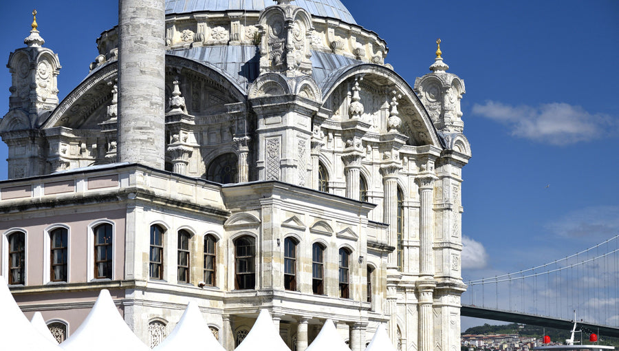 Majestic Mosque Waterfront Mural Wallpaper
