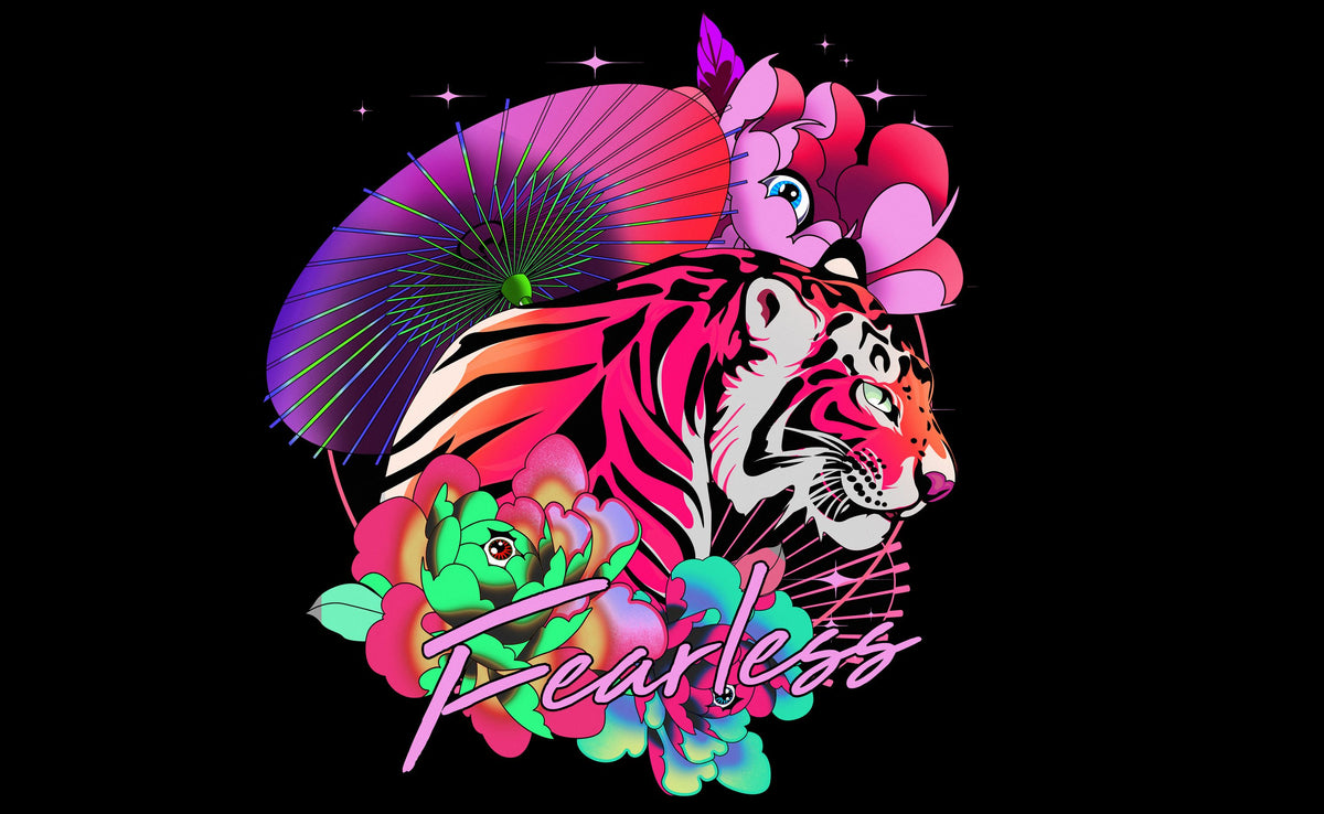 Fearless Tiger Mural Wallpaper - pure wallpaper artwork