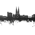 Uppsala Skyline Black & White Mural Wallpaper - pure wallpaper artwork