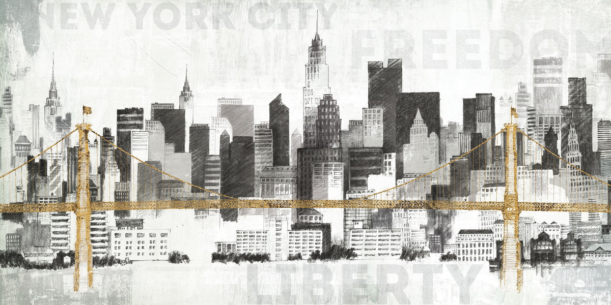 New York Skyline II Mural Wallpaper - pure wallpaper artwork