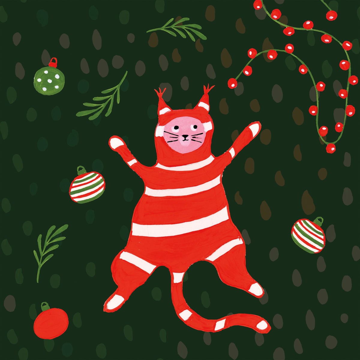 Mischief Kitty Christmas II Mural Wallpaper - pure wallpaper artwork