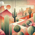 Cactus Sunset Vista Mural Wallpaper - pure wallpaper artwork