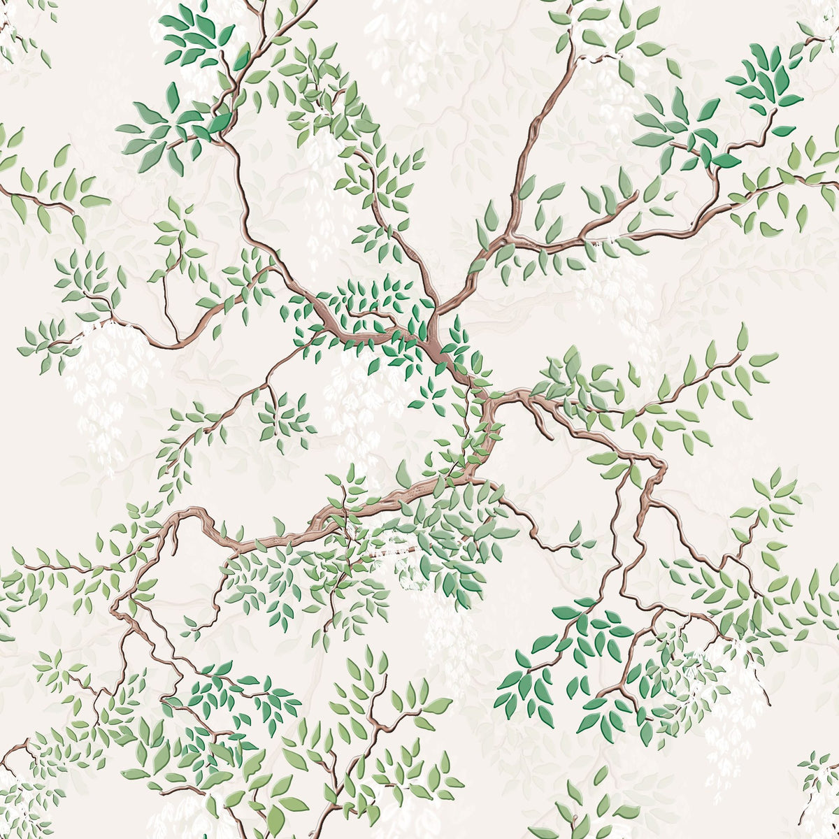 Climbing Wisteria, Ecru Mural Wallpaper - pure wallpaper artwork