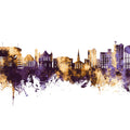 Tuscaloosa Alabama Skyline Purple & Gold Mural Wallpaper - pure wallpaper artwork