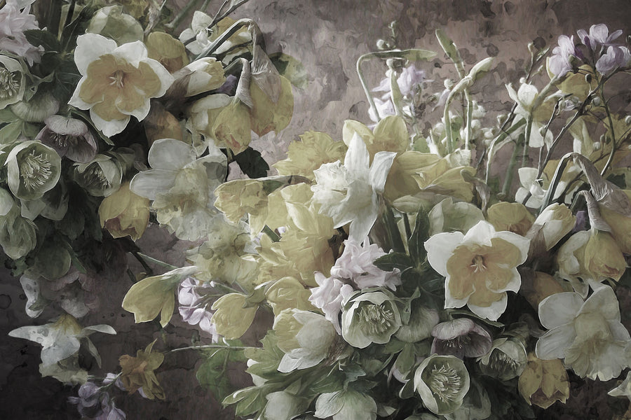 Vanilla Blooms Mural Wallpaper