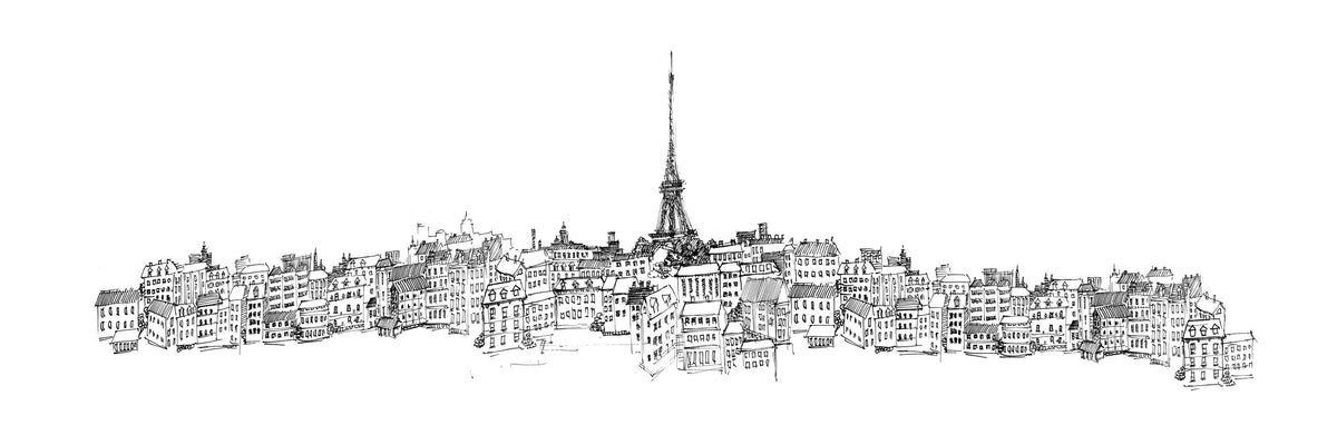Paris Skyline III Mural Wallpaper - pure wallpaper artwork