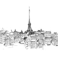 Paris Skyline III Mural Wallpaper - pure wallpaper artwork