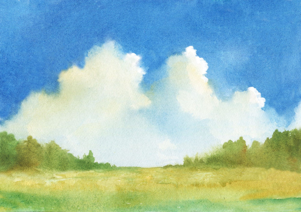 Cloudy Landscape Painting Mural Wallpaper - pure wallpaper artwork