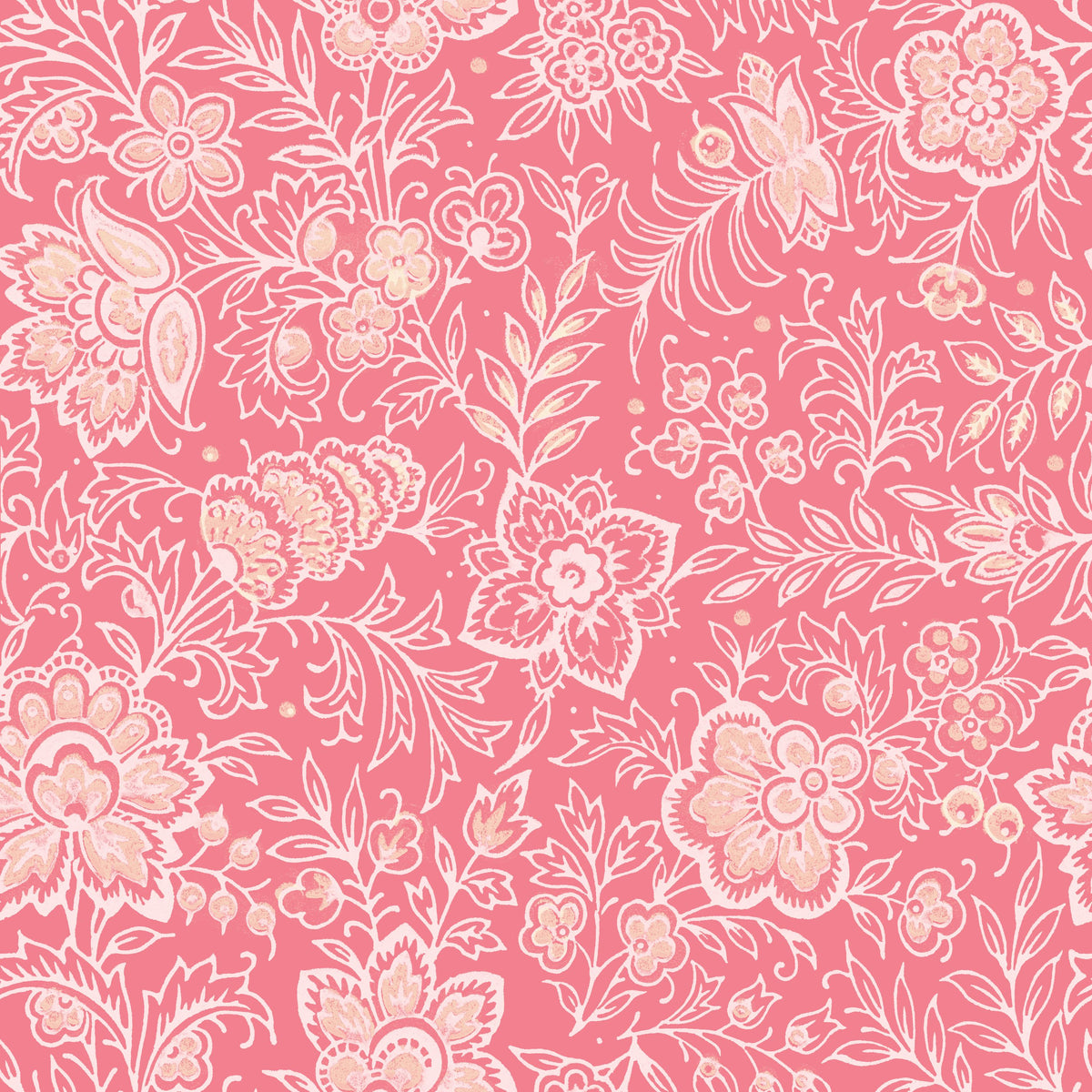 Kala Flowers White on Red Mural Wallpaper - pure wallpaper artwork
