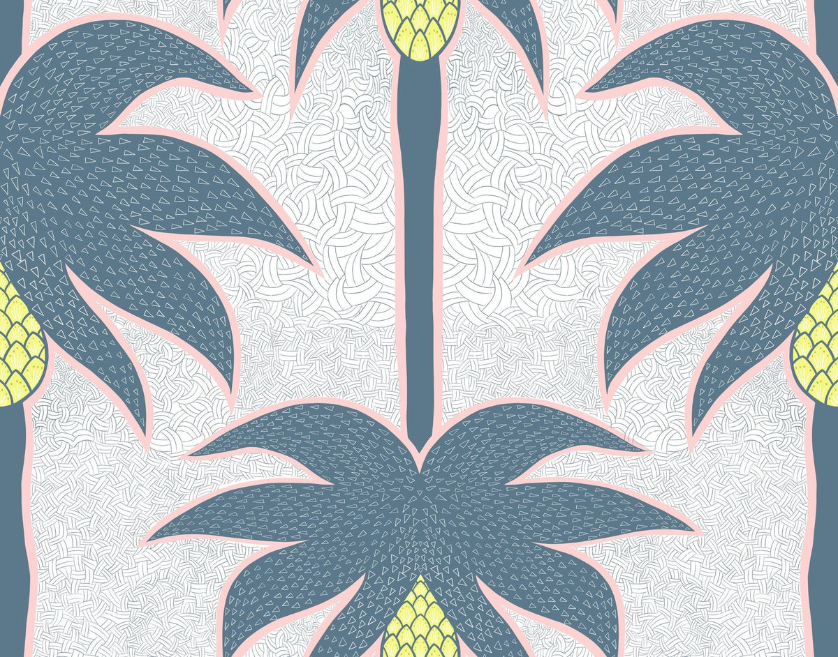 Graphic Palms, Teal Mural Wallpaper - pure wallpaper artwork