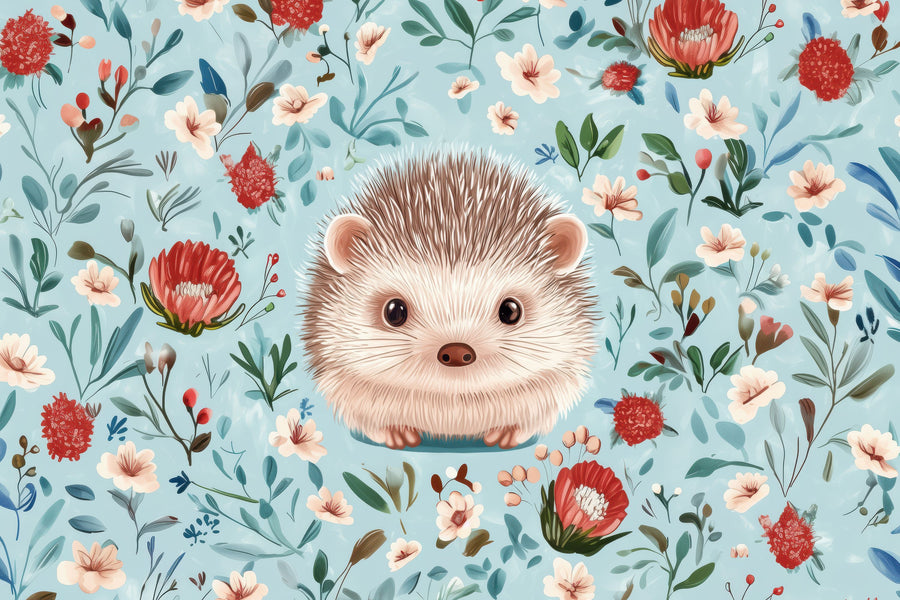 Hello Hedgehog Mural Wallpaper