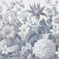 Dahlia Days, Ice Blue Mural Wallpaper - pure wallpaper artwork