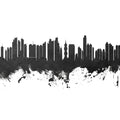 Panama City Skyline Black & White Mural Wallpaper - pure wallpaper artwork