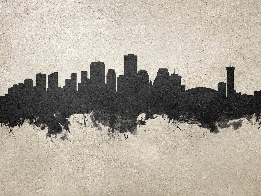 New Orleans Louisiana Skyline Concrete Mural Wallpaper