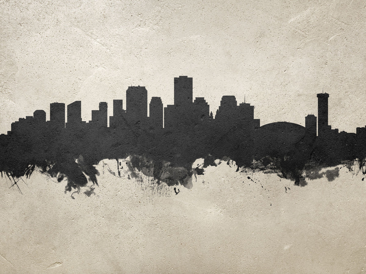 New Orleans Louisiana Skyline Concrete Mural Wallpaper - pure wallpaper artwork
