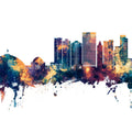 Tacoma Washington Skyline Blue & Bronze Mural Wallpaper - pure wallpaper artwork