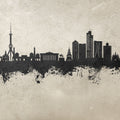 Tashkent Uzbekistan Skyline Concrete Mural Wallpaper - pure wallpaper artwork