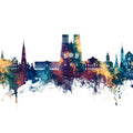 Reims France Skyline Blue & Bronze Mural Wallpaper - pure wallpaper artwork