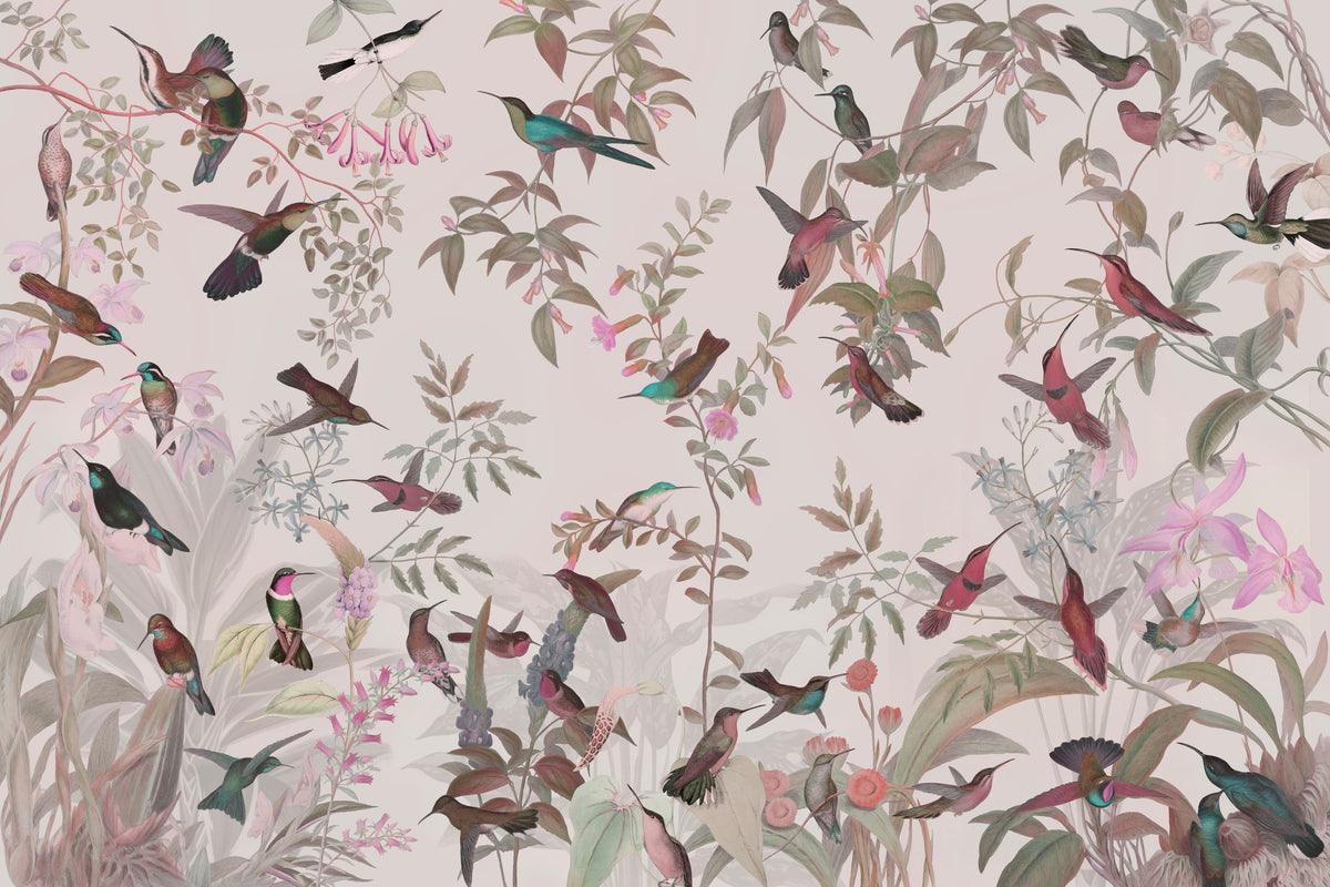 Birds Everywhere Mural Wallpaper - pure wallpaper artwork