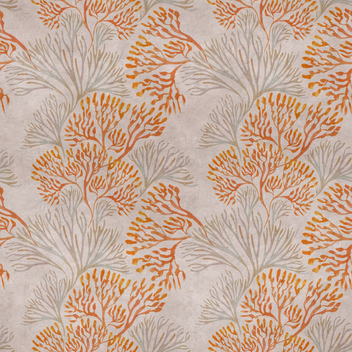 Subtle Seaweed, Orange Mural Wallpaper - pure wallpaper artwork