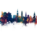 Heidelberg Germany Skyline Blue & Bronze Mural Wallpaper - pure wallpaper artwork