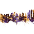 Naples Italy Skyline Purple & Gold Mural Wallpaper - pure wallpaper artwork