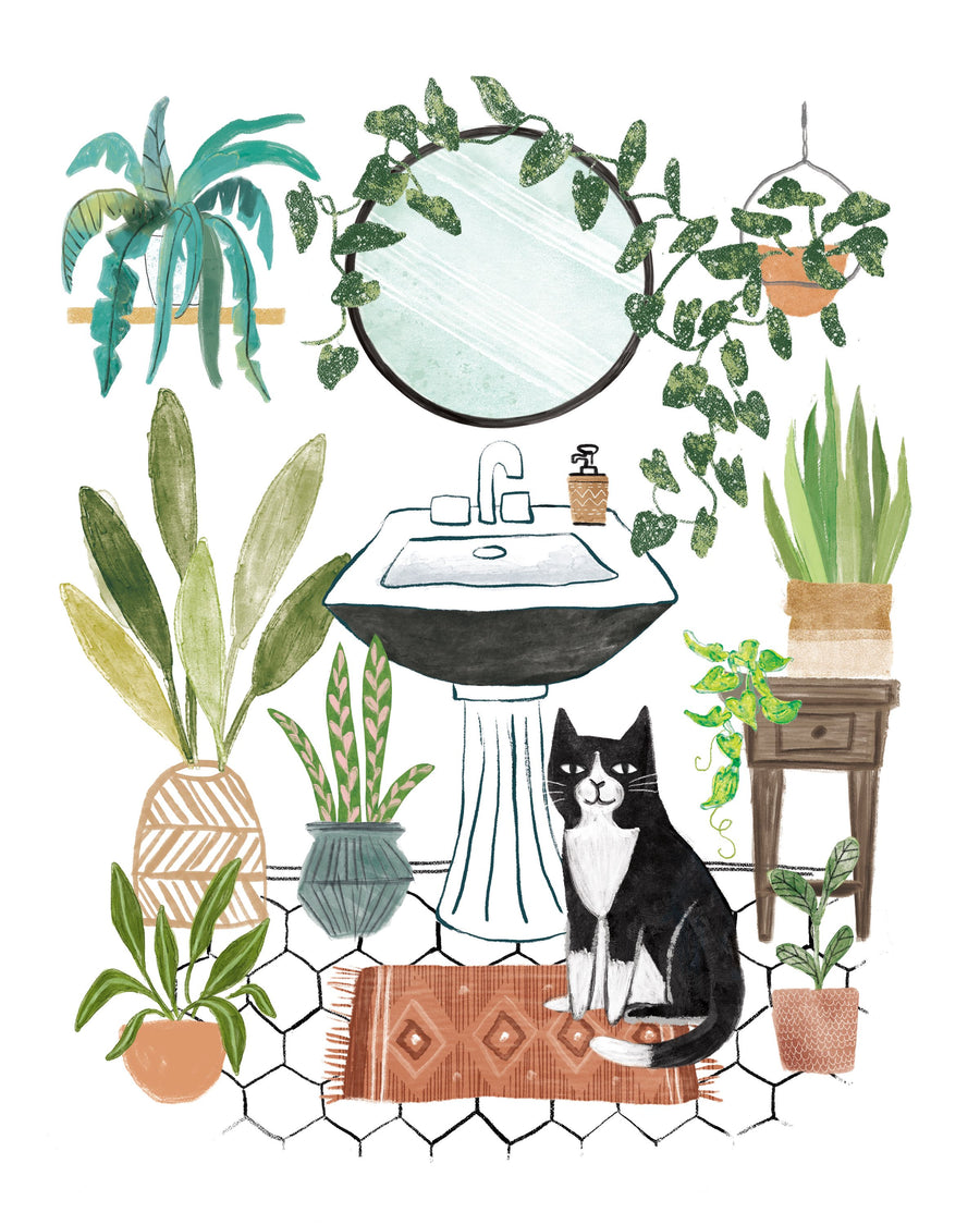 Urban Jungle Bath I Pet Mural Wallpaper