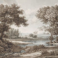 Riverbank Oak Landscape, Vintage Mural Wallpaper - pure wallpaper artwork