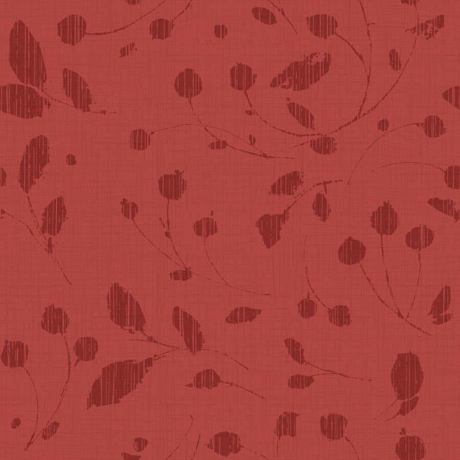 Time to Share Florals Red Mural Wallpaper