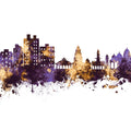 Nashik India Skyline Purple & Gold Mural Wallpaper - pure wallpaper artwork