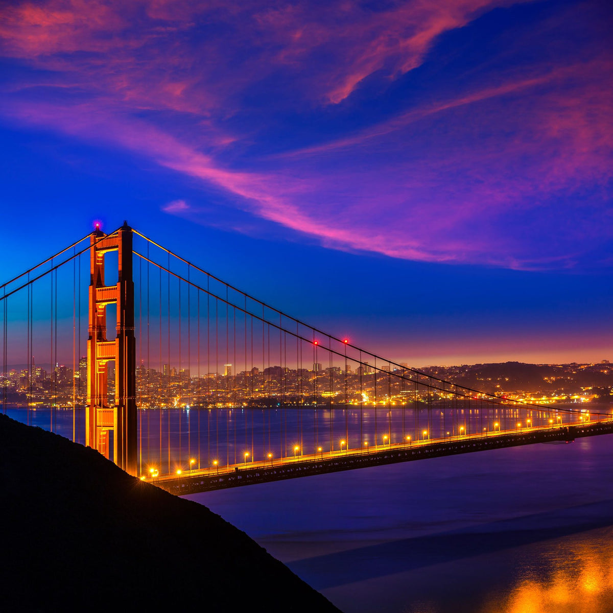 Golden Gate Sunset II Mural Wallpaper - pure wallpaper artwork