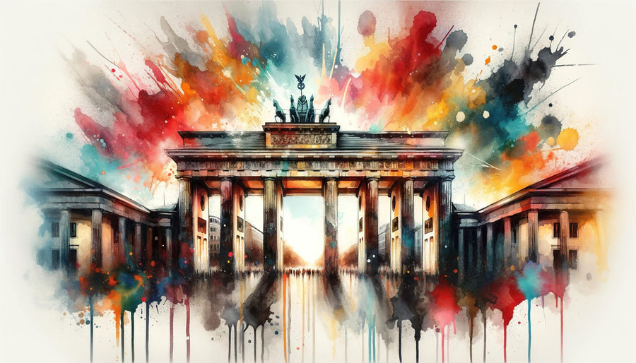 Watercolor Brandenburg Gate in Berlin Mural Wallpaper