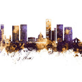 Luanda Skyline Purple & Gold Mural Wallpaper - pure wallpaper artwork