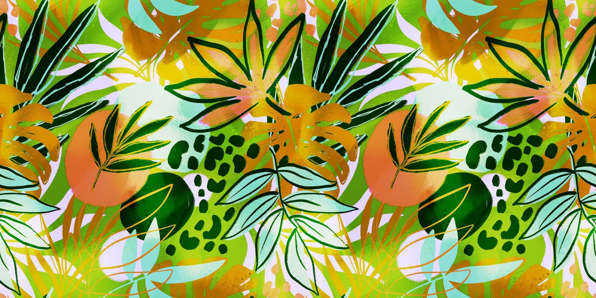 Hawaiian Leaves Mural Wallpaper - pure wallpaper artwork